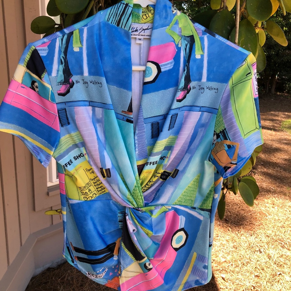 Multi-Color Short sleeves (wrap front) Blouse